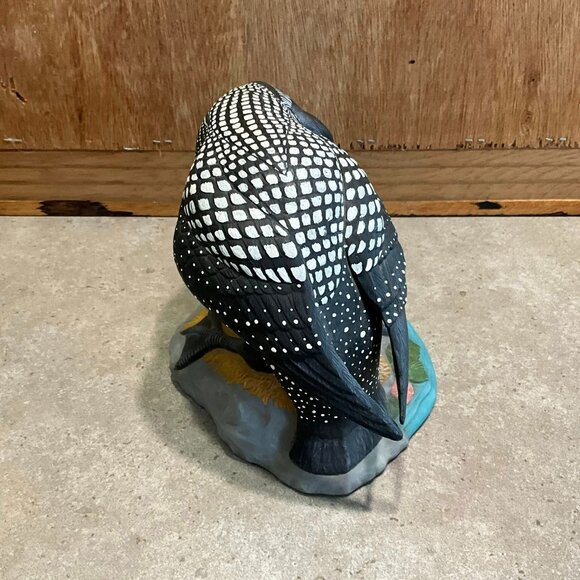 Ceramic Loon Mother & Chicks Sculpture - Picture 5 of 10